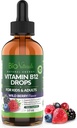 Bio Naturals Witamina B12 Liquid Drops dla dorosłych i dzieci - 100% Natural Sublingual Methylcobalamina - Najwyższa Wchłanianie - Energia & Mózg Booster Pomaga w Zmęczeniu i Słabości - Wild Berry - 2 fl oz