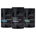 Sports Research Sleep Complex Melatonin - Wolne Vegan Kapsułki, Podwójna Siła L- Theanine Suplement dla Focus, Relaxation & Alertness i Ashwagandha Softgels dla Relaxation, Calm & Sleep Support