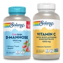 SOLARAY D- Mannose 1000mg z ekstraktem CranActin Cranberry (150ct) i witaminą C 1000mg z bioflawonoidami (250ct) - Trakt moczowy, Bladder Health and Immune Support Bundle - Vegan, 60 Day Guarantee