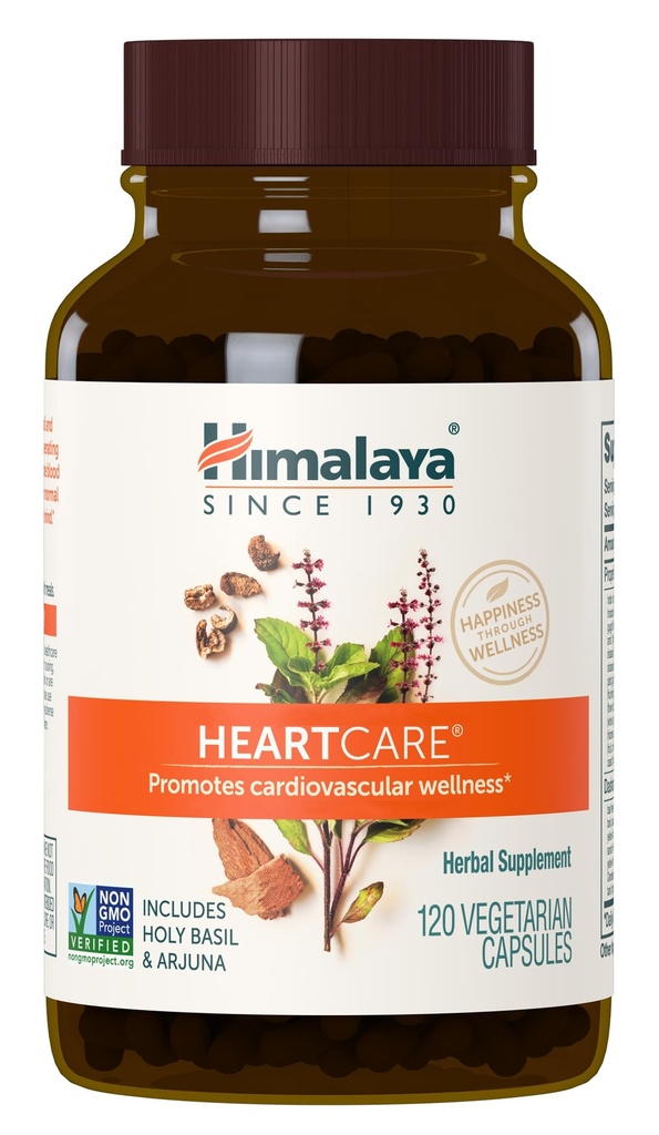 Himalaya HeartCare - Herbal Heart Health Supplements with Ashwagandha and Amla - Vegan, Non-GMO, Gluten Free, 720 mg, 120 kapsułki