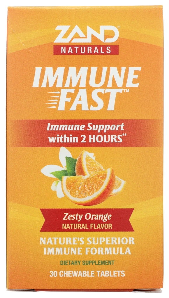 Zand immunologiczna szybko zesty Pomarańczowe żucia 124; Wzmacnia odpowiedź immunologiczną & Aktywność komórkowa w / EpiCor *, Echinacea, 30 Tabletki, 10 Serv.