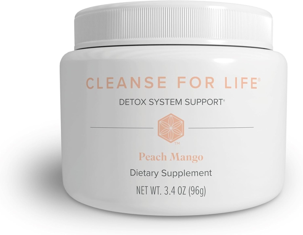 Isagenix Cleanse for Life - dodatek do proszku do czystego napoju bez środków przeczyszczających lub diuretyków - Wsparcie metabolizmu z witaminą B12 i niacyną - Peach Mango -3.4 Oz (16 Servings)