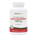 Nature Plus Ultra Cranberry 1000, Trwałe uwolnienie - 1000 mg - Naturalna żurawina z witaminą C - Promotes Tract Health - 180 Tabletki wegetariańskie (90 Słupki)
