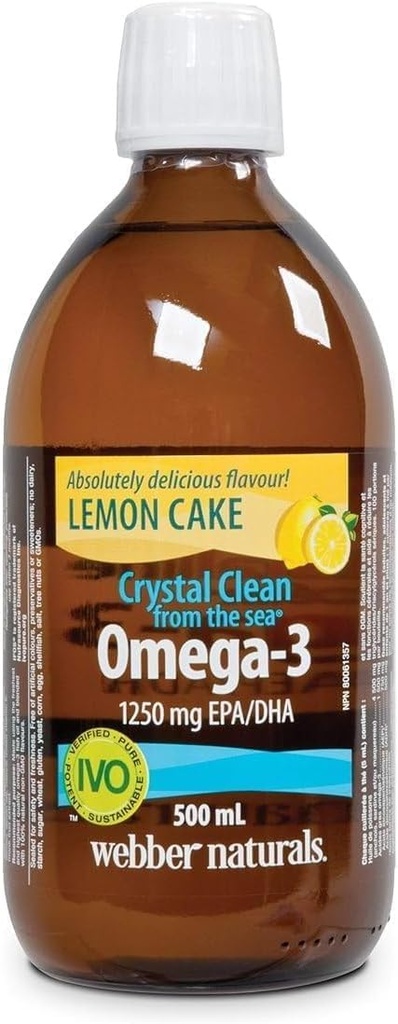 Webber Naturals Ocean Pure Omega-3 Liquid Fish Oil - ciasto cytrynowe 500 ml