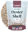 Mile Four Oyster Shell for Chickens - Suplement wapnia dla kurcząt, 100% Naturalny wapień Wapnia Karbonian, Silny Eggshell & Booster kości, 4 funtów