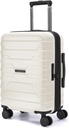BAGSMART Carry On Baggage 22x14x9 Airline Zatwierdzona spinner Wheels, Lekki 20 Inch Baggage z TSA Lock, Rozwijalny Hard Shell Carry On Suitcases dla mężczyzn Kobiety, Biały