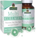 Odpowiedź natury - Multi Collagen Kapsułki Typy I, II, III, V & X Źródło żywności Collagen Peptydes Promotes & Wspiera Włosy, Skóra, Nail i Joint Health Non GMO 124; Pasteryzacja Podwyższone 124; Cage Free