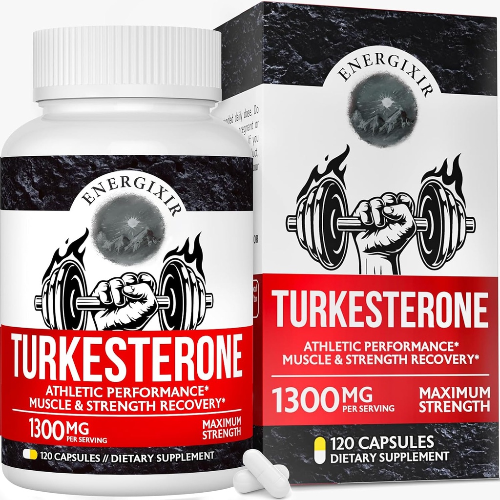 78,000mg suplement testosteronu dla mężczyzn, Max Czystość 95% Turkesteron, Testosteron Booster dla większej energii, Siła, Stamina, Endurance, Wydajność, Wzrost mięśni i Odzysk - 60 Days Supply (120ct)