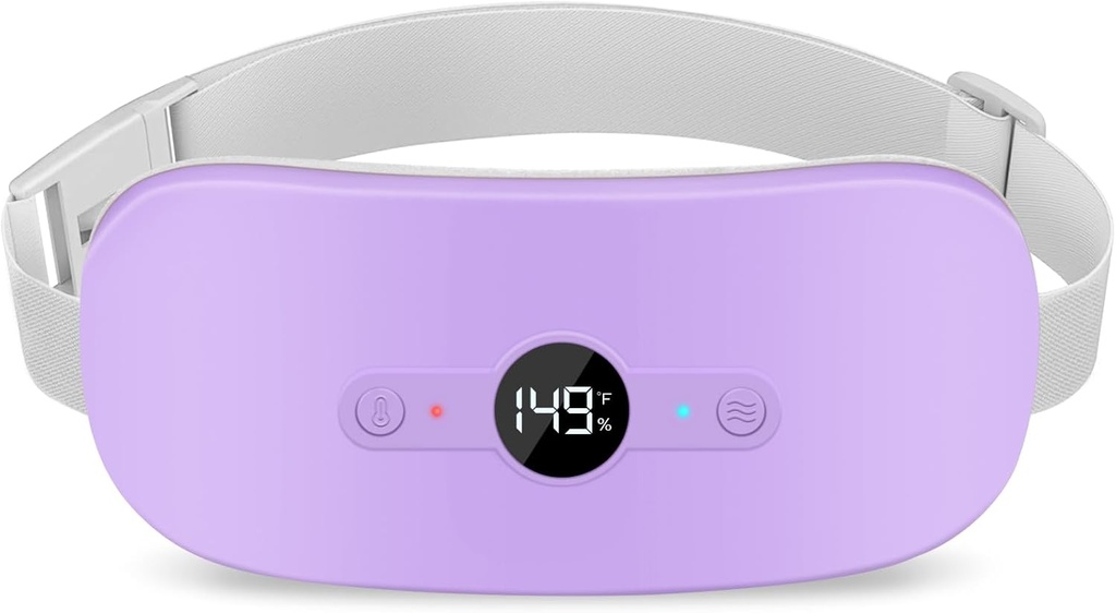 NOWWISH Ogrzewanie Pad for Period Cramps Pain Relief, Przenośne elektryczne bezkordowe Ogrzewanie Menstruacyjne Pad Rechareble z 6 Poziomy ciepła i 6 Mody Masaż, Prezenty świąteczne dla kobiet Nastolatki, Fioletowy