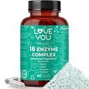 Love You 18 Enzyme Complex - Plant- based Digestive Enzymy dla kobiet i mężczyzn 124; Wspiera odżywcze Wchłanianie i Pocieszenie pokarmowe 124; 60 Kapsułki wegańskie Made in USA