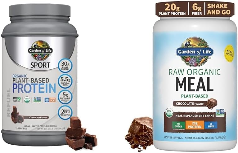Ogród Życia Organic Vegan Sport Protein Powder, Czekolada - Probiotyki i Surowych Organic Meal Shakes wymiany posiłków