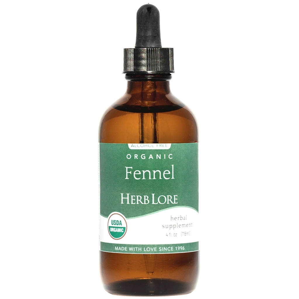 Herb Lore Organic Fennel Seed Tincture - łagodzi gaz i wzdęcia - Lactation Supplement Supplement - 4 fl oz