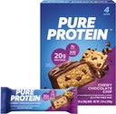 Czyste bary białka, wysoki poziom białka, odżywcze przekąski do wsparcia energii, niski cukier, gluten wolny, Chewy Chocolate Chip, 1.76oz, Pack of 4