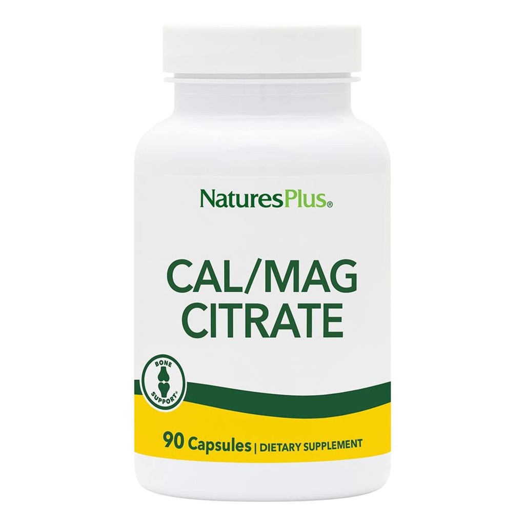 NaturesPlus Cal / Mag Citrate - 90 Kapsułki wegetariańskie - 500 mg wapnia, 250 mg magnezu - 30 Servings