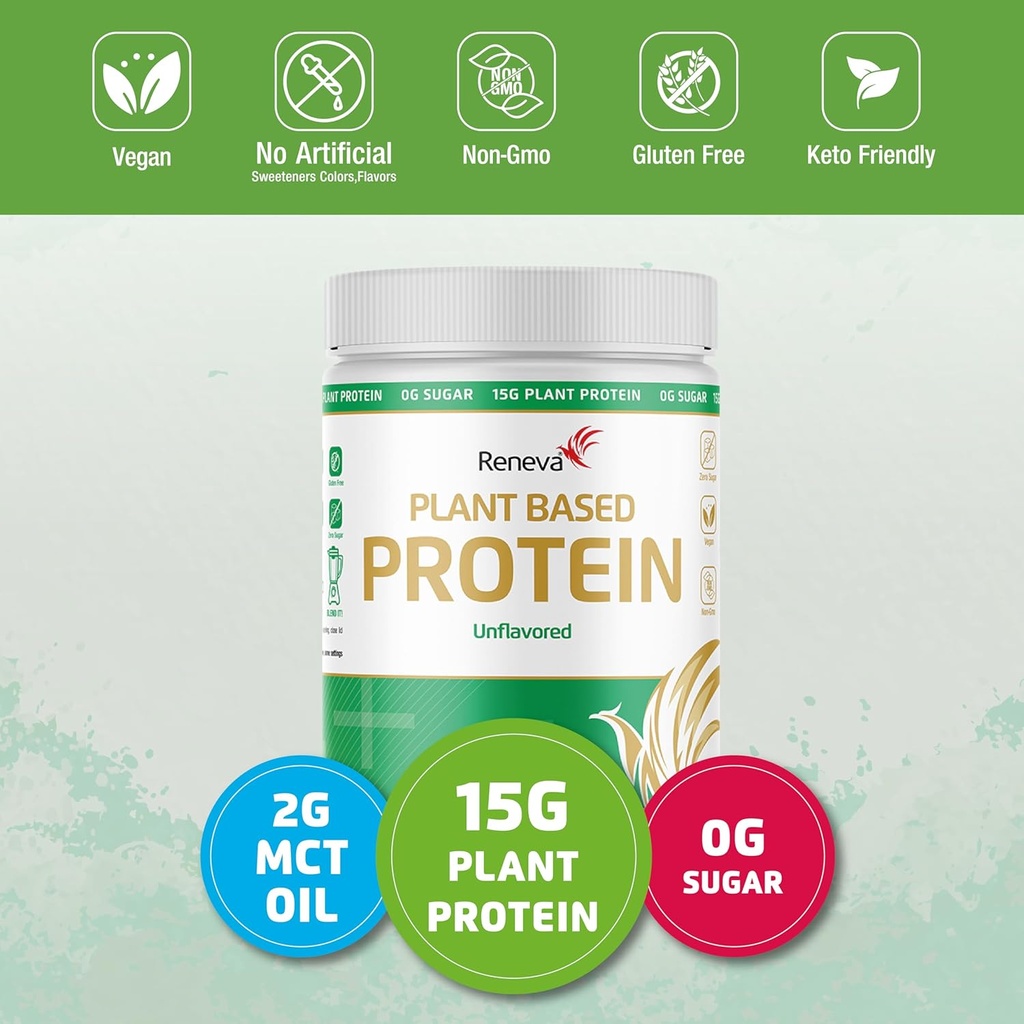 INVEVA Vegan Protein Powder Building 124; 15g Plant Based Protein from Pea and Rice 124; Gluten Free, Dairy Free, Laktoza Free, Soy Free, Zero Sugar (Natural sweetened with Stevia) Inv124; 12.7 Ounce Resealable Canister