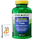 Spring Valley Magnez 400 mg Bone & Muscle Health Tablets, Suplement diety, 250 Hrabia Najlepszy suplement magnezu dla kobiet, Pastillas de Magnesio para Mujer Bundle z Lual 45 Cukrzyca Dekodowane