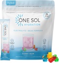 Jeden Sol BCAA & Electrolyte Proszek do hydrolizy i energii, All- Natural Formula, 100% Wegan, Non-GMO, Gluten Free & Soy- Free, Promotes Muscle Growth & Recovery, Gummy Bear Flavor