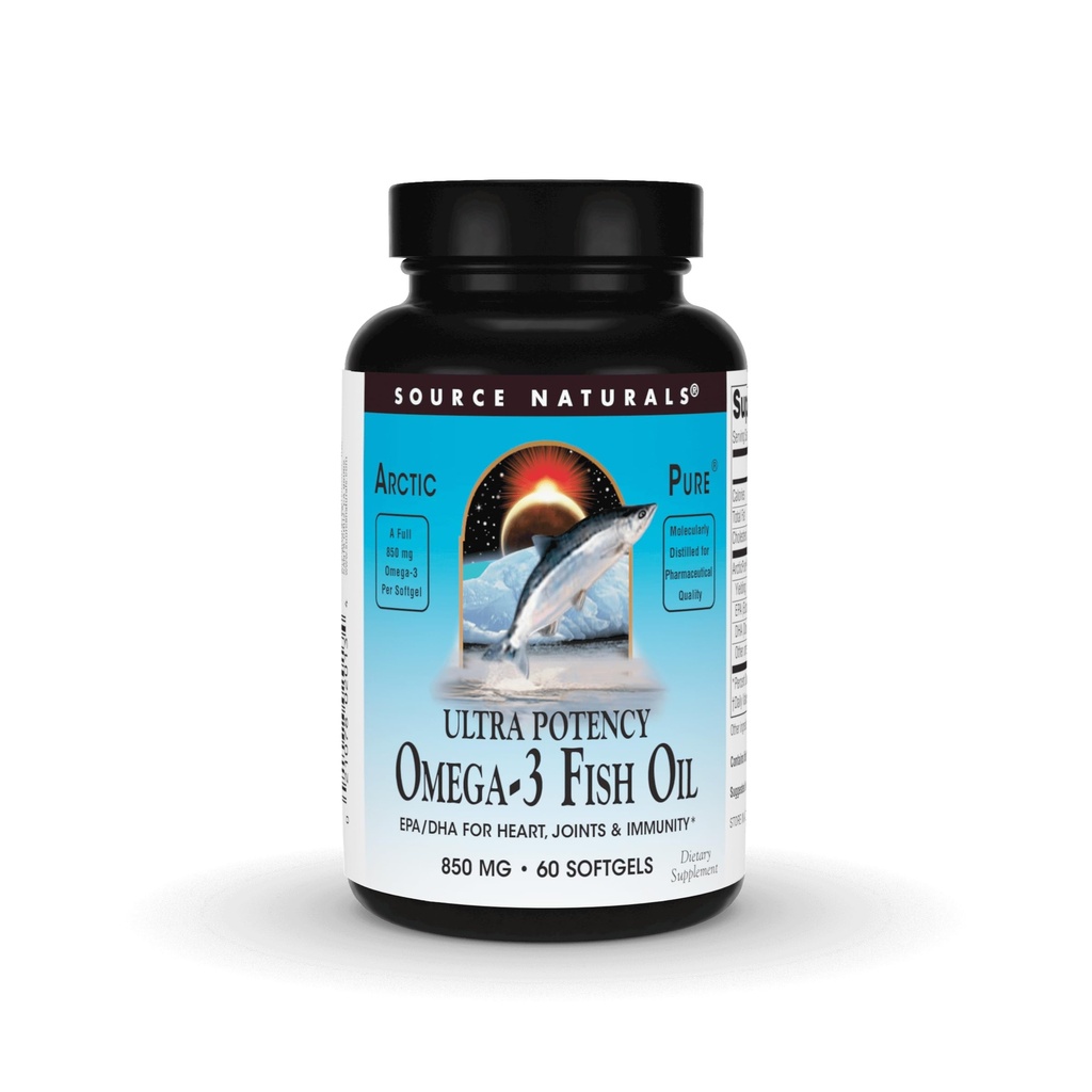 Źródło Naturals ArcticPure Ultra Pottency 850 mg Omega- Fish Oil - 60 Softgels