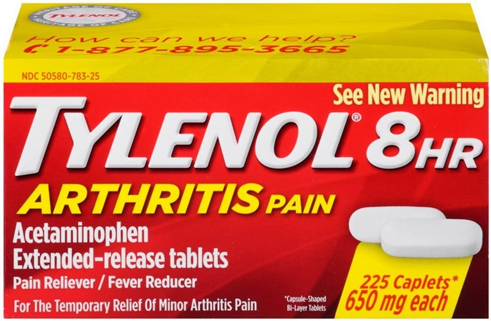 Tylenol 8 Godziny zapalenia stawów Ból Reliever Gorączka Reduktor Rozszerzony Caplet Release, 225 Count