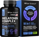 Melatonina 10mg Suplement do snu - L Theanina, GABA Spokojny, L-Tryptofan - Głębokie suplementy snu dla dorosłych z Ashwagandha, Kwiat namiętności, Lemon Balm, Rumianek, Magnezu Sleep Support - 60 Kapsułki