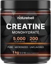 NatureBell Creatine Monohydrat Proszek 1,000g, 5,000mg Per Serving, 200 Służenia (2.2 lb) 124; Mikronizowane, Czyste i Nieflawowane 124; Wstępne ćwiczenia wsparcia mięśni * 124; Keto, Wegan, Filler- Free