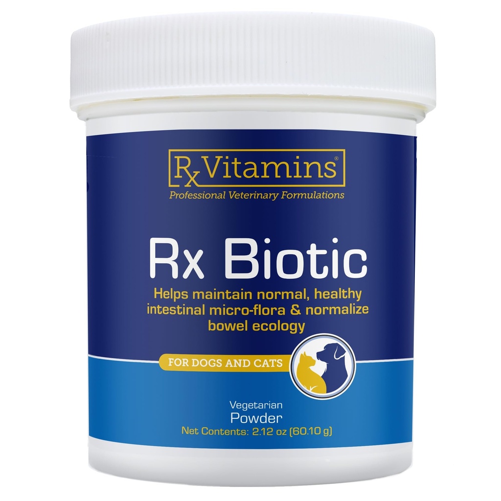 Rx Vitamin Rx Biotic - Probiotyczny proszek dla psów i kotów - Kot Digestive Support & Probiotic for Dogs Gut Health - Psy Probiotyki dla Digestive Health - 2.12oz