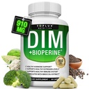 Dim Supplement 910 mg Plus BioPerine Complex - Diindolylometan do wsparcia równowagi hormonów i metabolizmu estrogenów, Pomaga z trądziku menopauzy PCOS Lepsze budowanie skóry, dla mężczyzn Kobiety, 60 Kapsułki