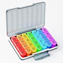Zoksi Moisture- Dowód Cotygodniowy Pill Organizator 4 razy dziennie, 7 dzień Pill Box 4X dziennie, One Week Travel Pill Case z 28 Przenośne Komory, Medicine Container dla witamin, Suplementy lub Medycyna