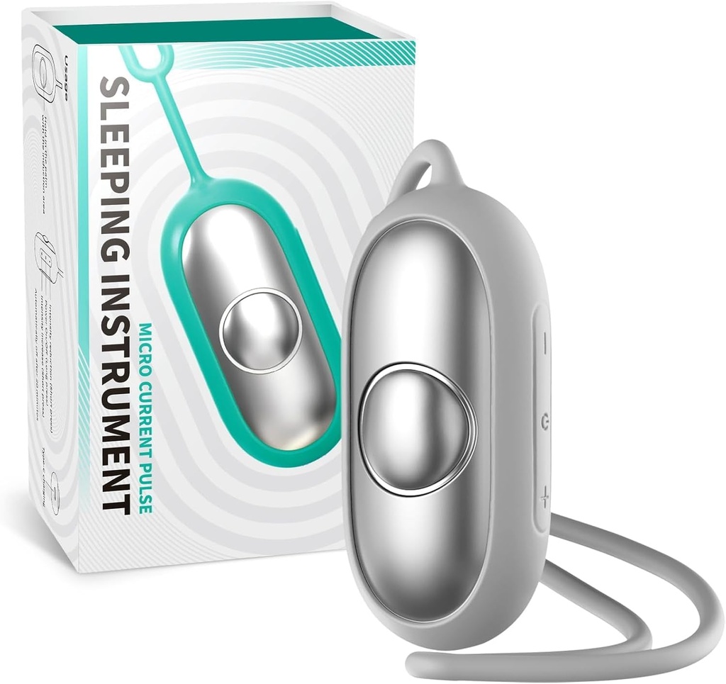 Urządzenie pomocy sennej - Instrument uśpienia 124; Dwa tryby Compact Handheld Relaxation Tool for Better Sleep, Lęk Relief, i poprawić ostrość, Wielki dla domu lub podróży (Silver)