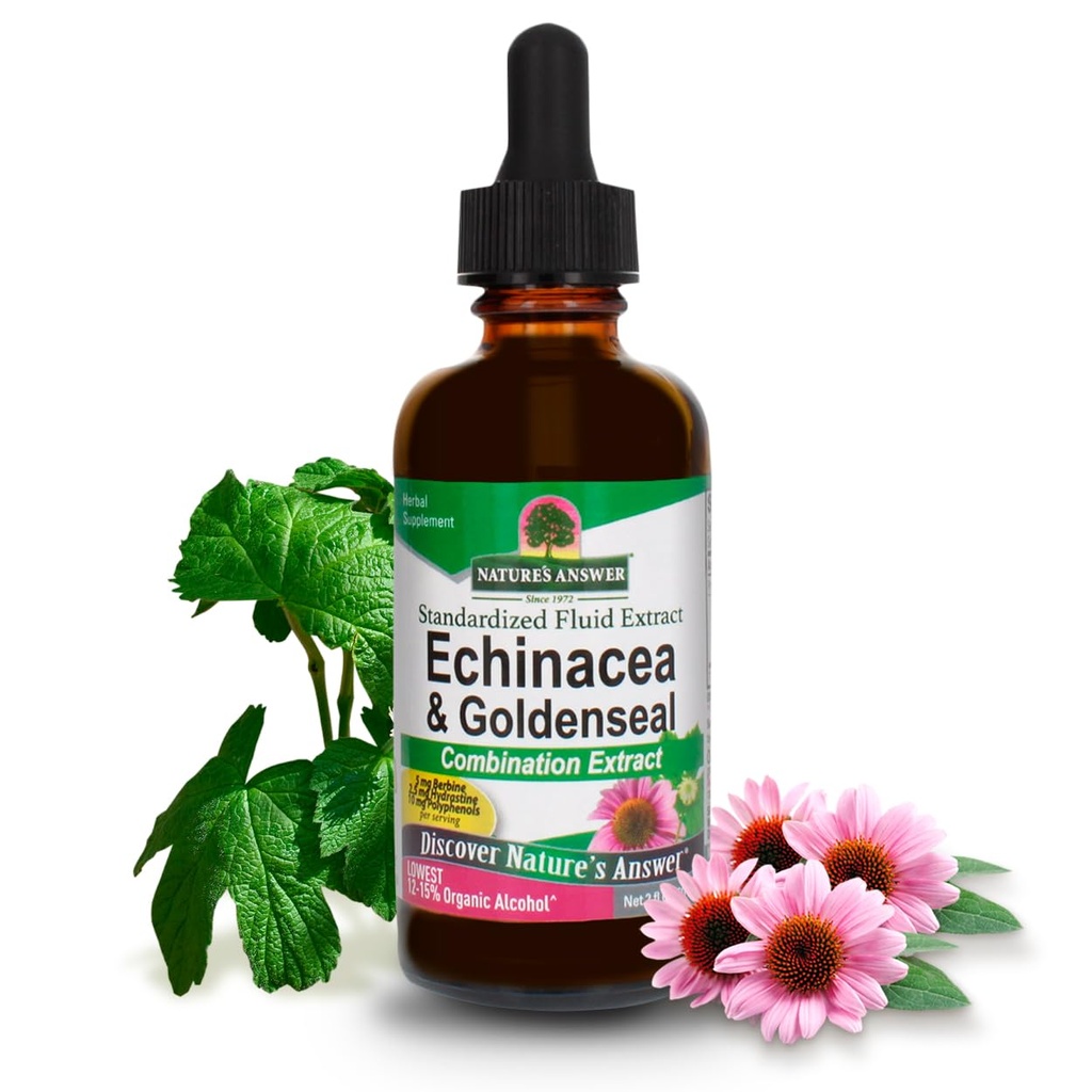 Natura 's Response Echinacea & Goldenseal z organiczny alkohol, 2 -Płynne uncje