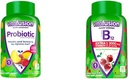 Witafuzja Probiotyczne suplementy gumowe, Malina, Brzoskwinia i aromaty mango & Dodatkowa siła Witamina B12 Gummy witaminy