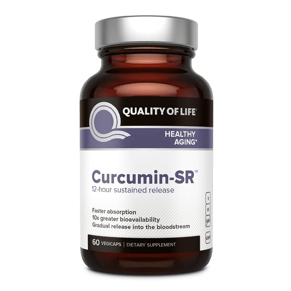 Jakość życia Curcumin-SR - Zdrowe Starzenie, Wsparcie zapalne - 60 Vegicaps