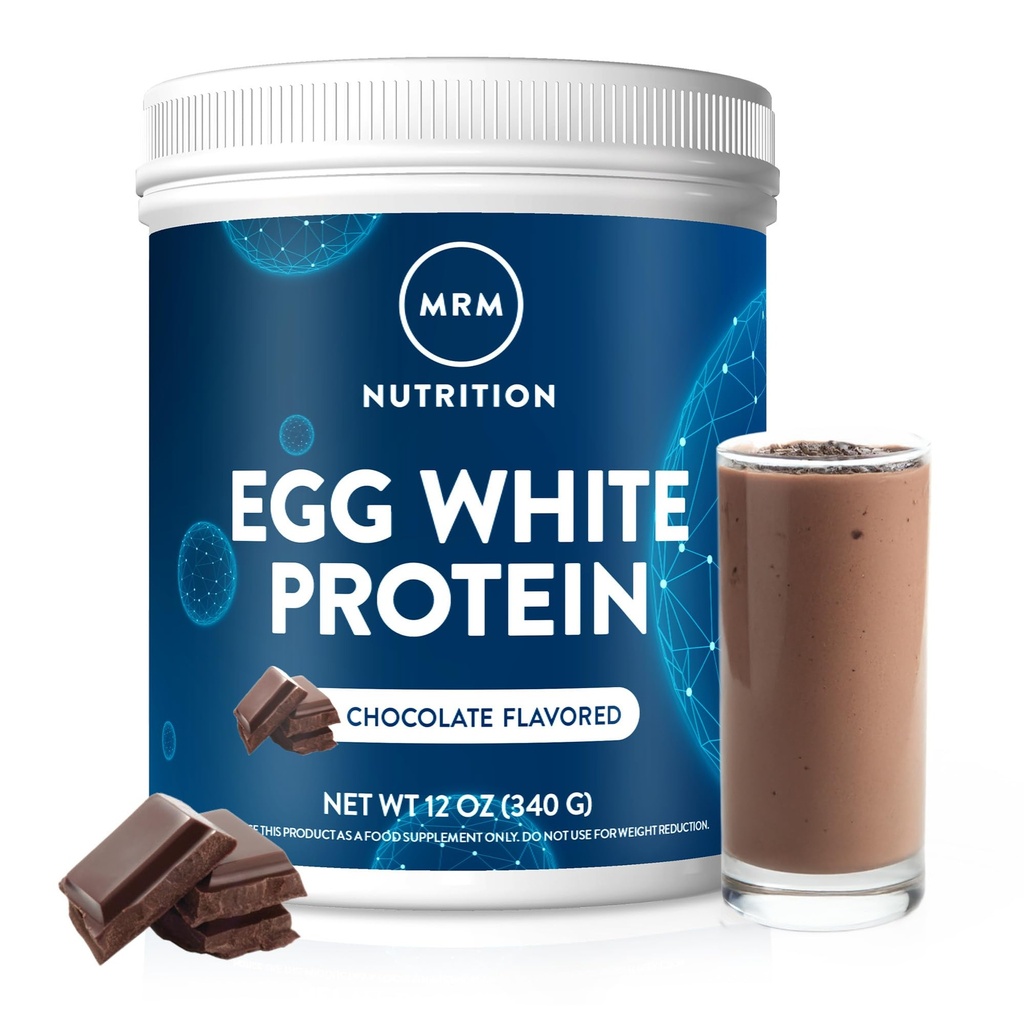 MRM Nutrition Egg Białko białe 124; Czekoladowy aromat 124; 23g białka beztłuszczowego 124; z enzymami spożywczymi 124; Najwyższa Biologiczna Wartość 124; Klinicznie przebadane 124; 10 Służenie
