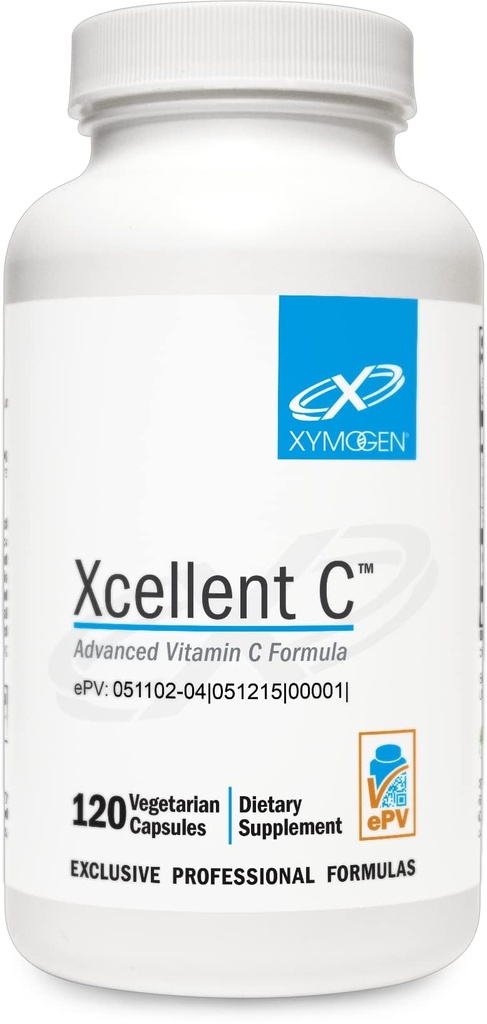 XYMOGEN Xcellent C - suplement witaminy C o wysokiej dawce z BioPerine do zwiększonej absorpcji - buforowane do minimalizacji GI Upset - Immune Support + Suplement przeciwutleniaczy (120 kapsułki)