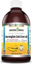 Amazing Omega Norwegian Liquid Fish Oil 124; 16 Oz 124; 1625Mg Omega -3s, DHA, EPA per Serving Amend124; Fresh Lemon Flavor Amend124; Non-GMO Amend124; Gluten- Free Amend124; Made in USA