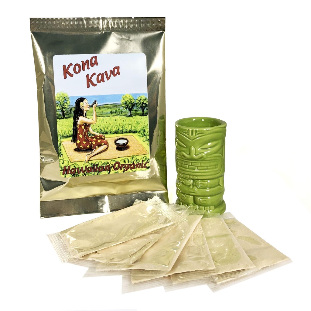 Kona Kava Instant 30% Kavalactone Kava Drink Singles - Tropikalny - 6 Pack