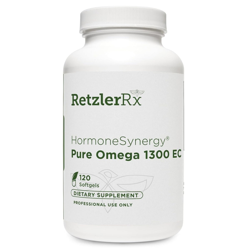HormoneSynergy Omega 1300 EC Fish Oil Softgels - Wysoka wytrzymałość Omega 3 Suplement z ulepszoną absorpcją - IFOS zweryfikowany, Powłoka Enteric, 600mg EPA, 260mg DHA - 120 Count