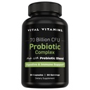 Vital Vitamin Probiotic Complex for Men & Women - 70 Billion CFU - Made with Prebiotic Blend - Digestive, Gut Health, & Immune Support - Potężny Mieszanka 10 Szczepów - 30 Kapsułki