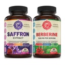 Pure Saffron Extract & Premium Berberine Bundle (Każda butelka). Wspiera nastrój, energię, funkcje metaboliczne. USA Made.