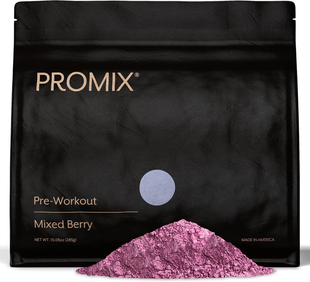 ProMix Nutrition Pre- Workout Proszek, Mieszane Berry - Maksymalizacja Focus & Performance - Pomaga Muscle Gain, Endurance - Witamina B12, Kofeina, Beta- Alanina i L- Tyrsosine - 30 Służenie (Opakowanie 1)