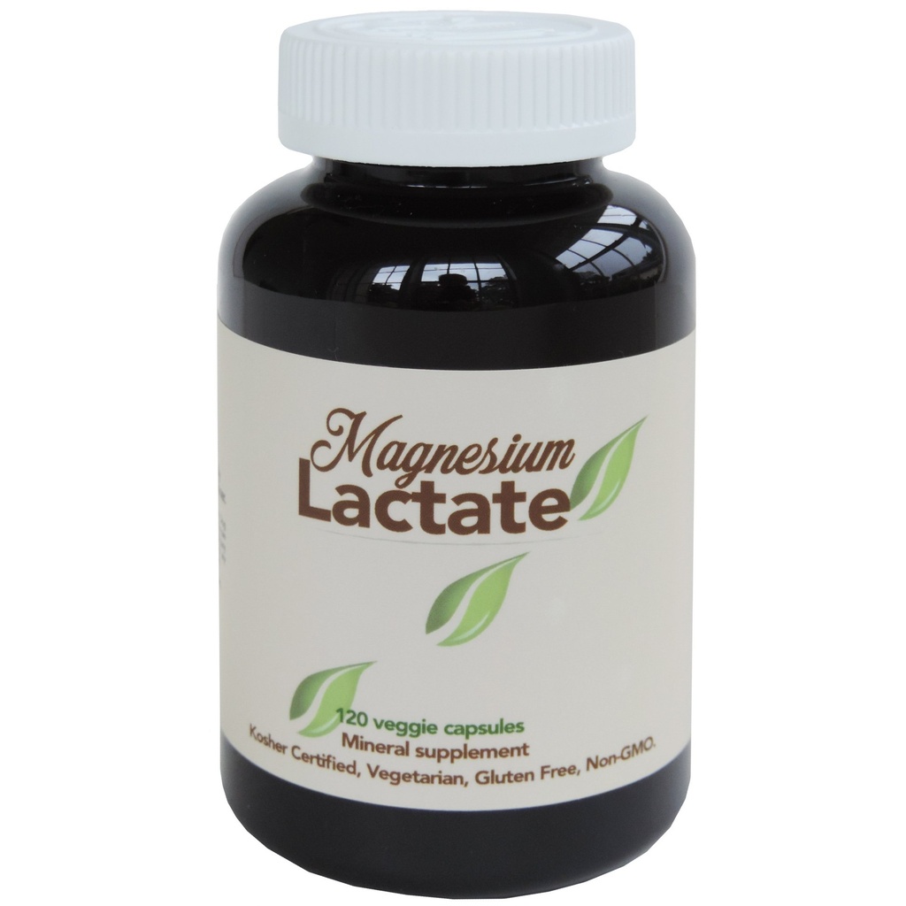 Magnezu Lactate 500 mg na serwowanie, 120 Łatwe do połknięcia małe kapsułki wegetariańskie. Gluten Free. Bardzo biodostępna formacja. Wysoka absorpcja. Wyprodukowano w USA.
