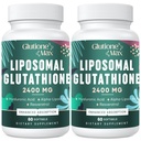 8- in-1 Liposomal Glutathione 2400 MG, Wysoka receptura przeciwutleniacza absorpcji - z kwasem hialuronowym, kwasem alfa- lipoinowym, Resveratrol - Skóra, Detox wątroby i układu immunologicznego, 120 Softgels