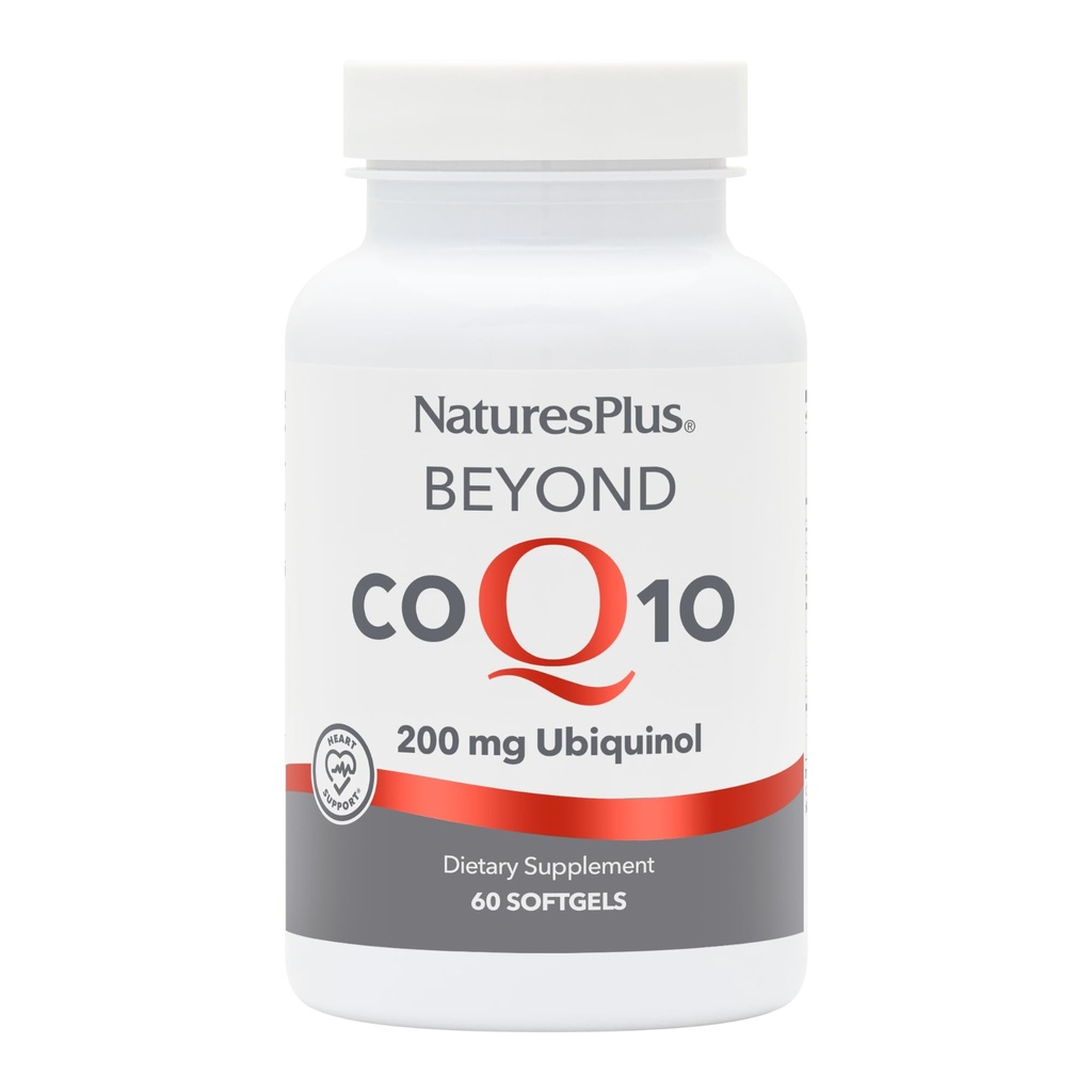 NaturesPlus Beyond CoQ10- 200 mg Ubichinol - 60 Easy to Swallow Softgels - Wysoka moc, Wysoka Absorpcja Suplement, Promotes Heart Health, Przeciwutleniacz - 60 Służenie