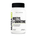 NutraBio Acetyl L- Carnitine (ALCAR) Supplement, 500mg - Wsparcie produkcji energii naturalnej, Zarządzanie Metabolicznymi, i ogólnego zdrowia, 90 Kapsułki