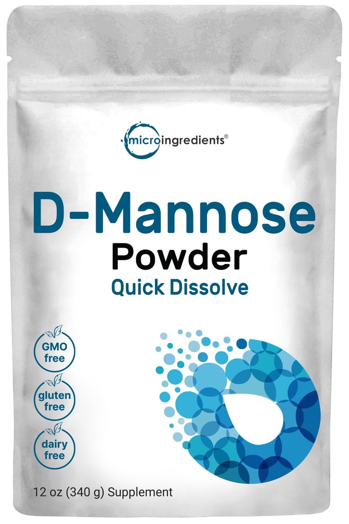 Micro Składniki D Mannose Proszek, Pure Mannose Supplement, Quick Water Rozpuszczalny, Wsparcie Trakt oczyszczający i pęcherza zdrowia, Premium Mannose dla kobiet i mężczyzn, Vegan Friendly.