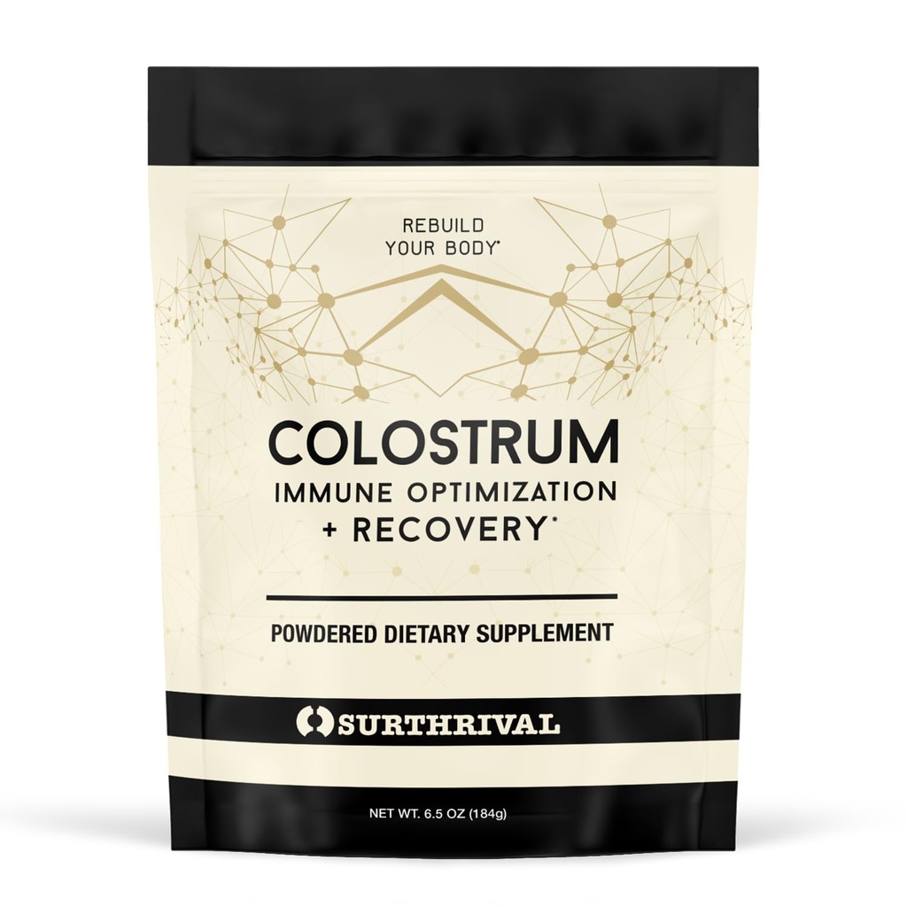 Surfrival: Proszek kolostrum (6.5oz), Optymalizacja immunologiczna i odzysk, suplement diety w proszku, Gut Health, Wsparcie immunologiczne, Keto Friendly
