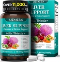 Suplement do cieśni mleka - Detox wątroby oczyszczony Formuła Herbal Liver Support with Milk Tistle, Dandelion Root, Karczoch, Turmeric, Astragalus for Liver Health, 90 Kapsułki