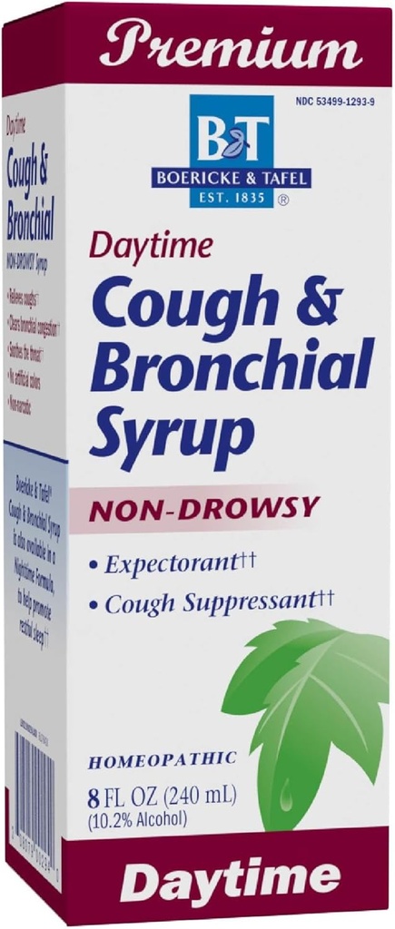 Nature 's Way Boericke & Tafel Daytime Cough & Bronchial Syrop, Cough Suppressant & Expectorant, Non-Drowsy, 8 Fl. Oz