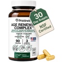 Age Regeneral Complex & Anti-Aging Supplement - Cellular Regeneral Autophalgy Aid Senolitic - Fisetin, Quercetin, Curcumin, Cynk - 90 Kapsułki 30 Day Supply - Serce, Skóra, & Ogólne Wsparcie Wellness