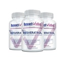 Badania zweryfikowane Resveratrol - 98% Trans- Resveratrol 1000 mg, Wsparcie przeciw starzeniu - 60 Kapsułek na butelkę - 3 Butelki